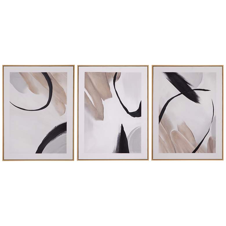 Image 1 Eartha 3 Piece Set Brown Canvas Wall Art