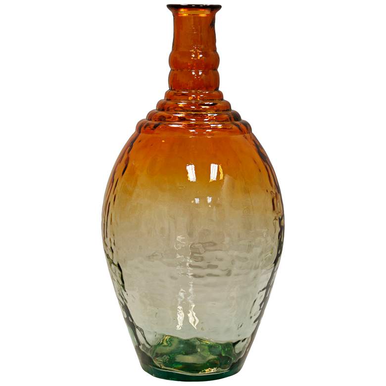 Image 1 Earthenware 24 inch High Amber and Clear Recycled Glass Jug
