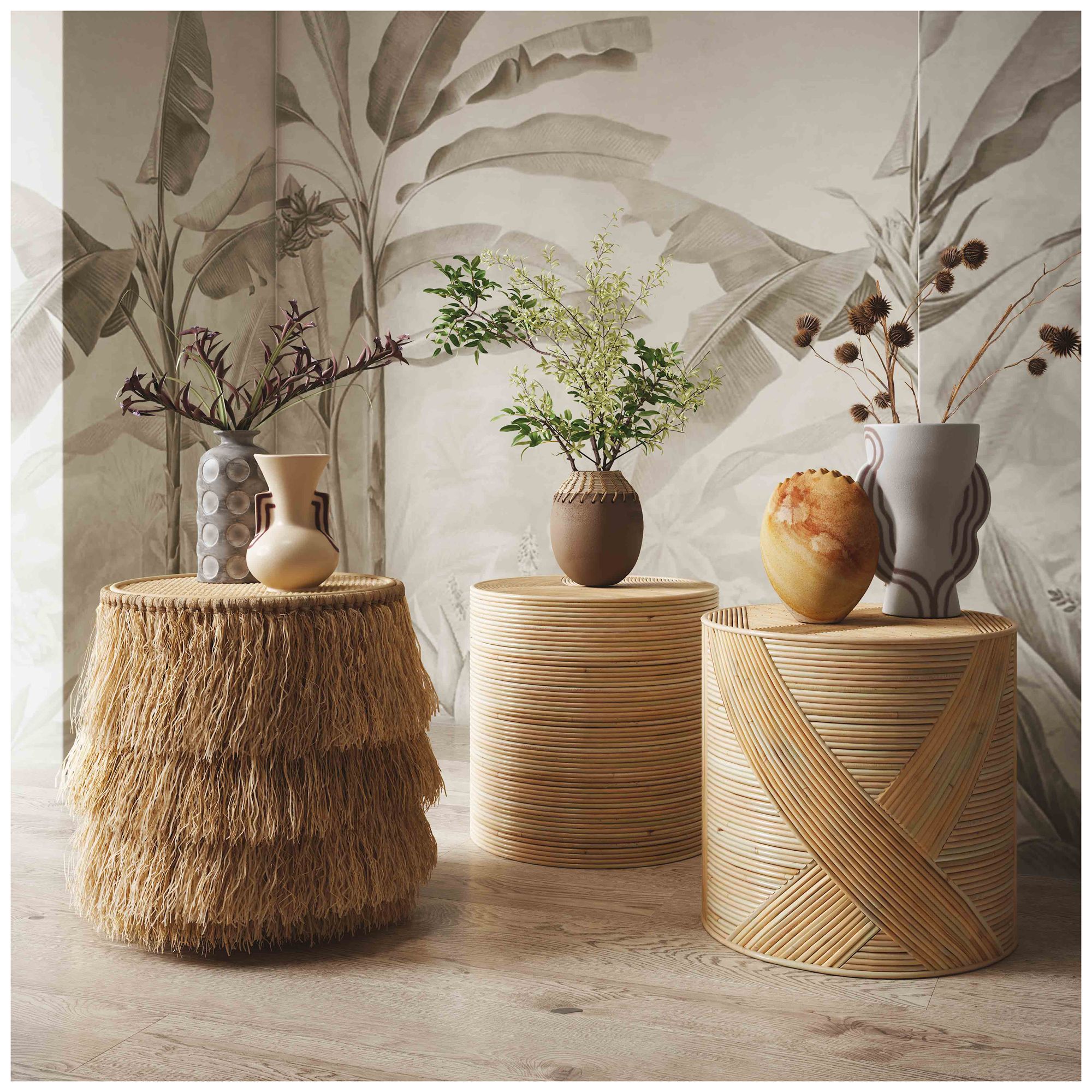 Image 2 Earthenware Aztec Tub Flower Vase in Grey more views