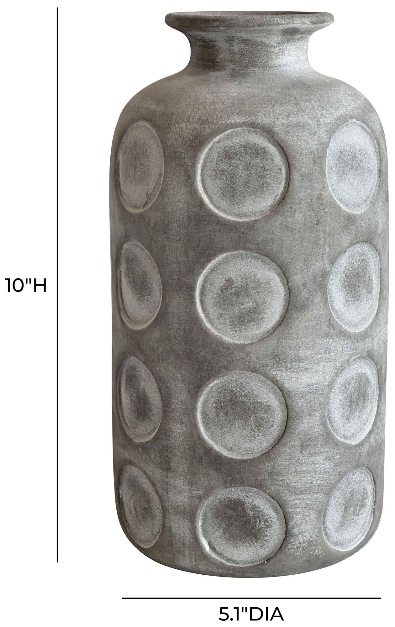 Image 6 Earthenware Aztec Tub Flower Vase in Grey more views