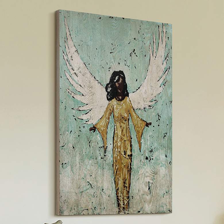 Image 1 Earthly Angel II 36" High Giclee Printed Wood Wall Art