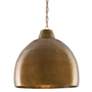 Earthshine 22" Wide Vintage Brass Dome Pendant Light