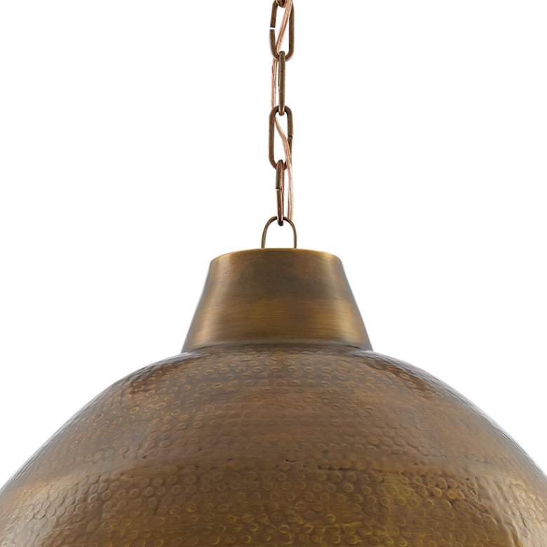 Image 3 Earthshine 22" Wide Vintage Brass Dome Pendant Light more views