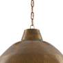 Earthshine 22" Wide Vintage Brass Dome Pendant Light