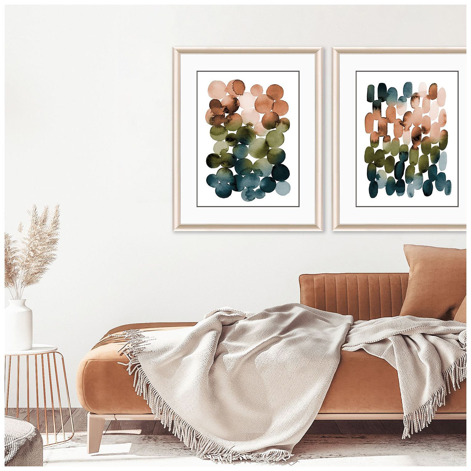 Image 4 Earthy Circles 26"W x 32"H Framed Art more views