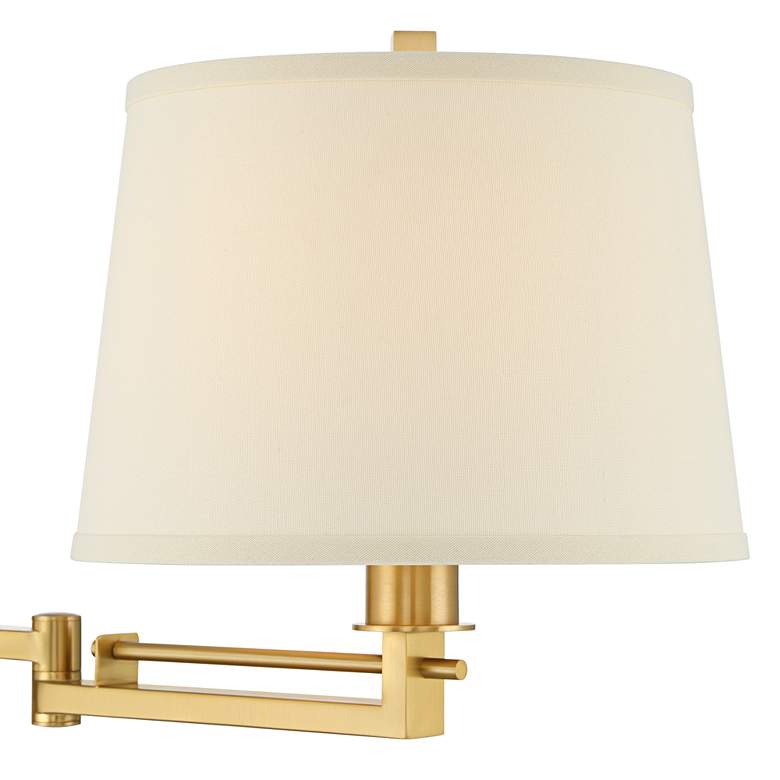 Image 2 Easley 15" High Warm Gold Plug-In Swing Arm Wall Lamp Set of 2 more views