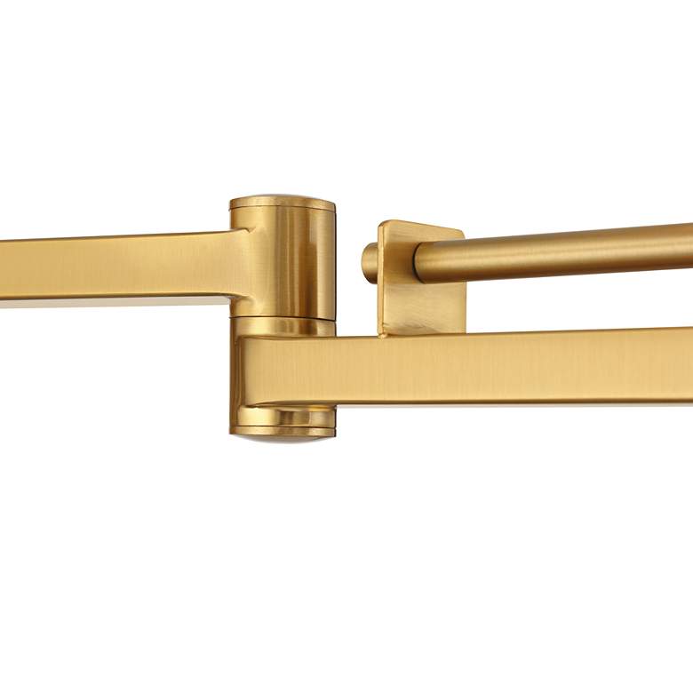 Image 3 Easley 15" High Warm Gold Plug-In Swing Arm Wall Lamp Set of 2 more views