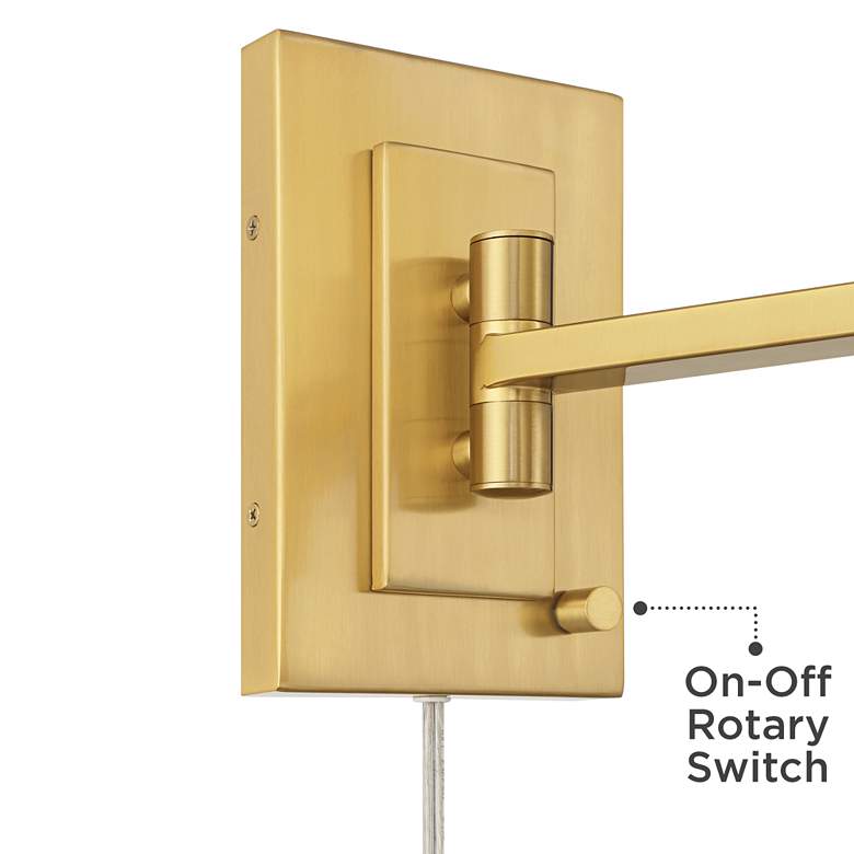 Image 4 Easley 15" High Warm Gold Plug-In Swing Arm Wall Lamp Set of 2 more views