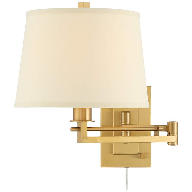 Image 5 Easley 15" High Warm Gold Plug-In Swing Arm Wall Lamp Set of 2 more views