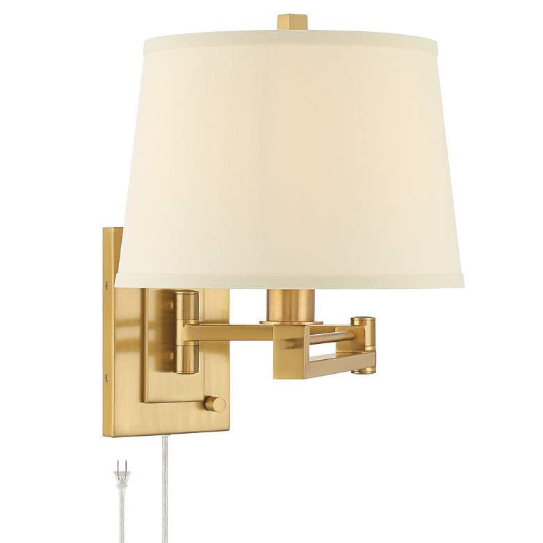 Image 2 Easley 15" High Warm Gold Plug-In Swing Arm Wall Lamp