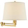 4_Easley 15" High Warm Gold Plug-In Swing Arm Wall Lamp more views
