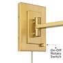 6_Easley 15" High Warm Gold Plug-In Swing Arm Wall Lamp more views