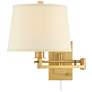 7_Easley 15" High Warm Gold Plug-In Swing Arm Wall Lamp more views