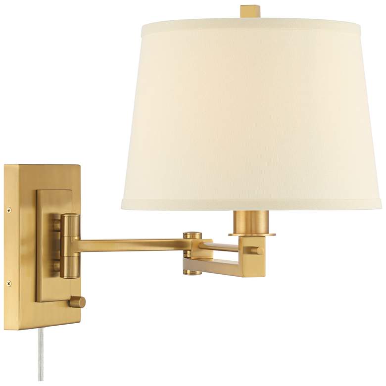 Image 7 Easley 15" High Warm Gold Plug-In Swing Arm Wall Lamp more views