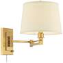 Watch A Video About the Easley Warm Gold Plug In Swing Arm Wall Lamp