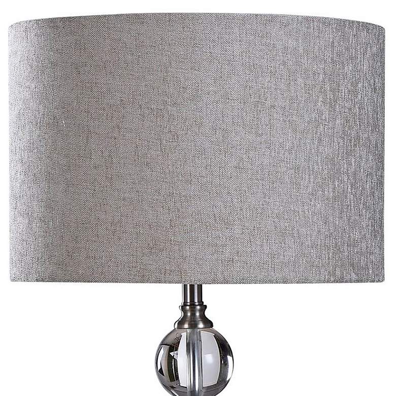 Image 2 Eason Table Lamp - Silver Finish With Metal Base - Hardback Shade more views
