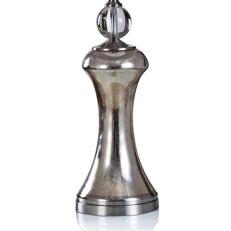 Image 3 Eason Table Lamp - Silver Finish With Metal Base - Hardback Shade more views