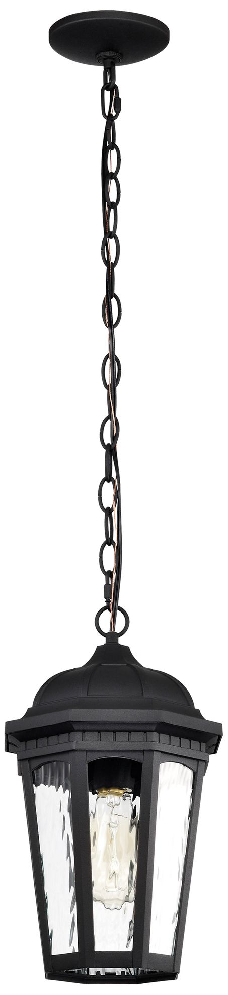 Image 2 East River Outdoor Hanging Lantern; 1 Light; Matte Black Finish more views