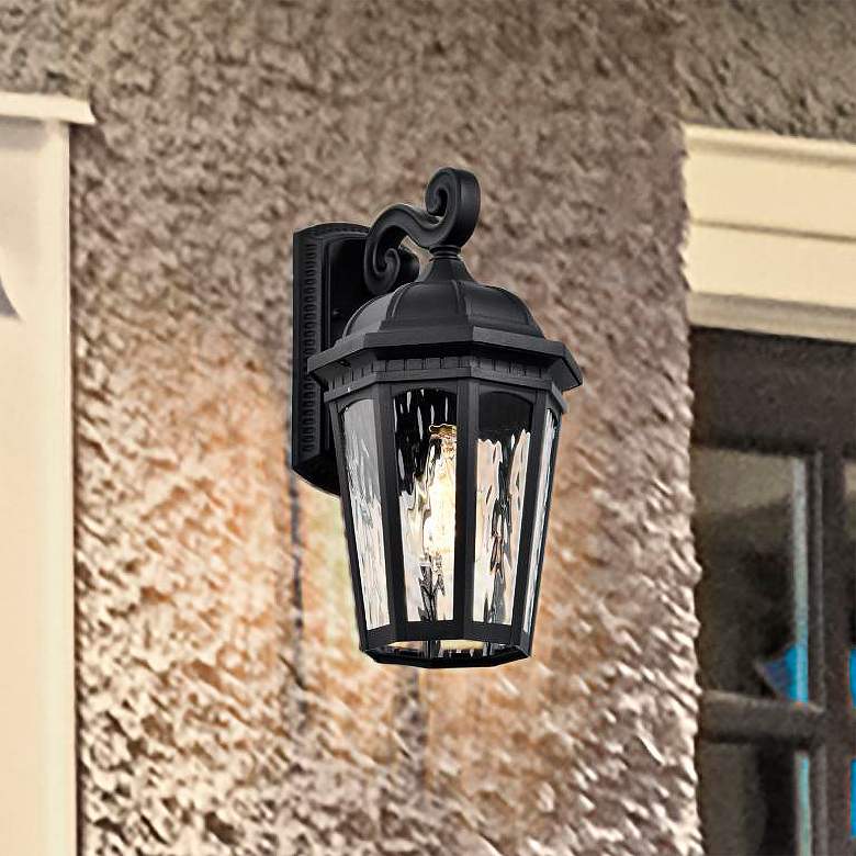 Image 1 East River Outdoor Large Wall Lantern; 1 Light; Matte Black Finish