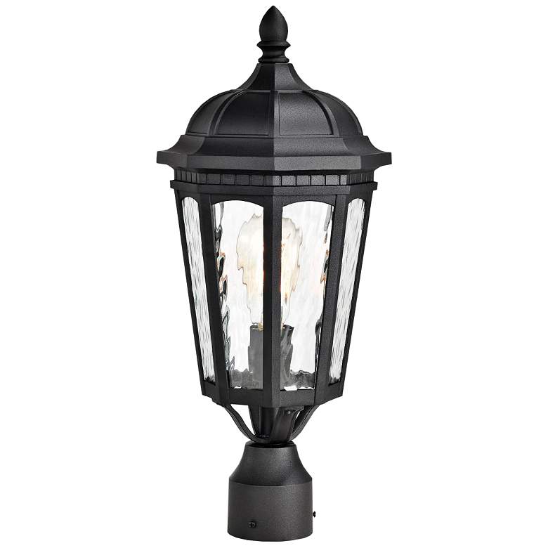 Image 2 East River Outdoor Post Lantern; 1 Light; Matte Black Finish