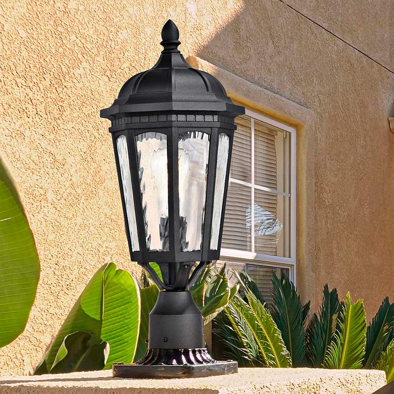 Image 1 East River Outdoor Post Lantern; 1 Light; Matte Black Finish