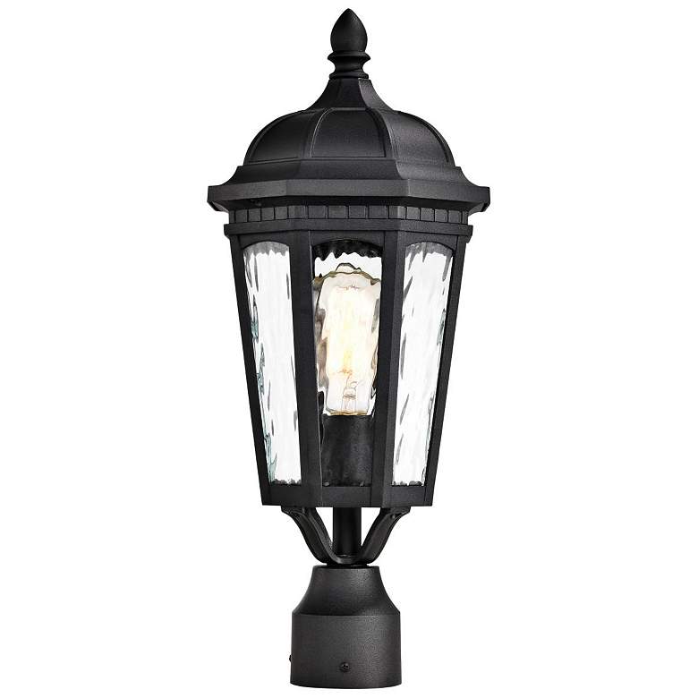 Image 5 East River Outdoor Post Lantern; 1 Light; Matte Black Finish more views