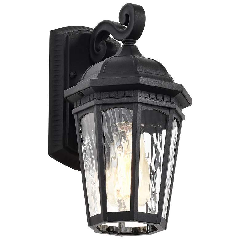 Image 1 East River Outdoor Small Wall Lantern; 1 Light; Matte Black Finish