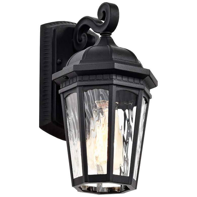 Image 2 East River Outdoor Small Wall Lantern; 1 Light; Matte Black Finish