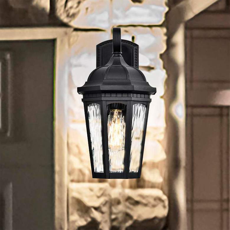 Image 1 East River Outdoor Small Wall Lantern; 1 Light; Matte Black Finish