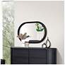 3_Eastbrook Modern Black 48" x 32" Oval Acacia Wood Framed Wall Mirror more views