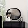 4_Eastbrook Modern Black 48" x 32" Oval Acacia Wood Framed Wall Mirror more views