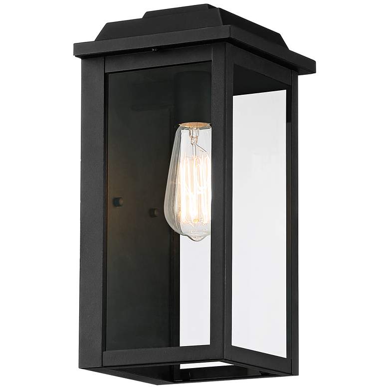 Image 5 Eastcrest 14 inch High Textured Black Finish Steel Outdoor Wall Light more views