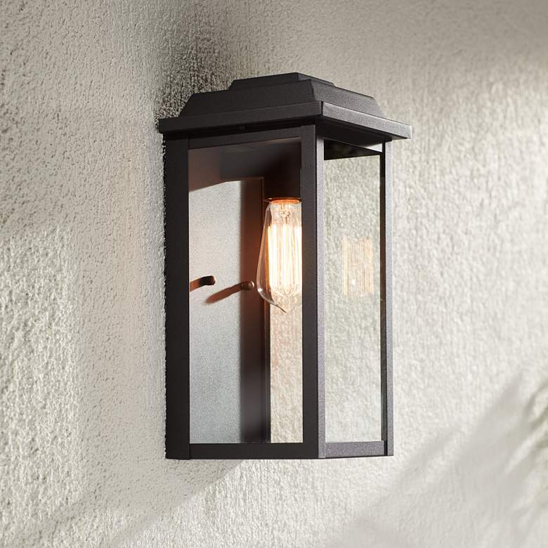 Eastcrest 14&quot; High Textured Black Finish Steel Outdoor Wall Light more views