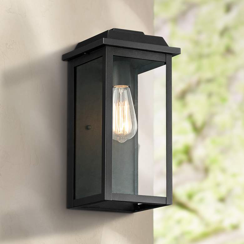 Image 7 Eastcrest 14"H Textured Black Finish Steel Outdoor Wall Light Set of 2 more views