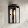 Eastcrest 14"H Textured Black Finish Steel Outdoor Wall Light Set of 2