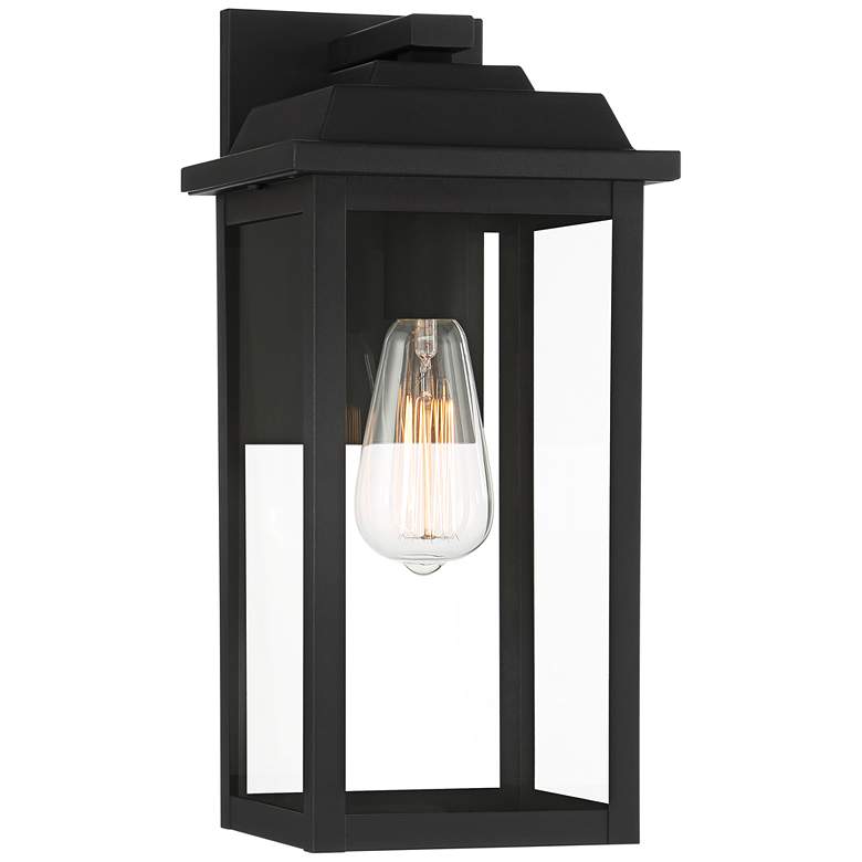 Eastcrest 15 1/4&quot; High Textured Black Finish Steel Outdoor Wall Light