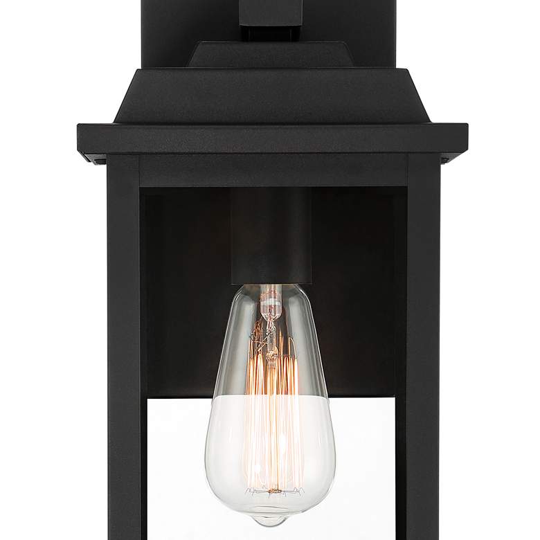 Image 3 Eastcrest 15 1/4" High Textured Black Steel Lantern Wall Sconce more views