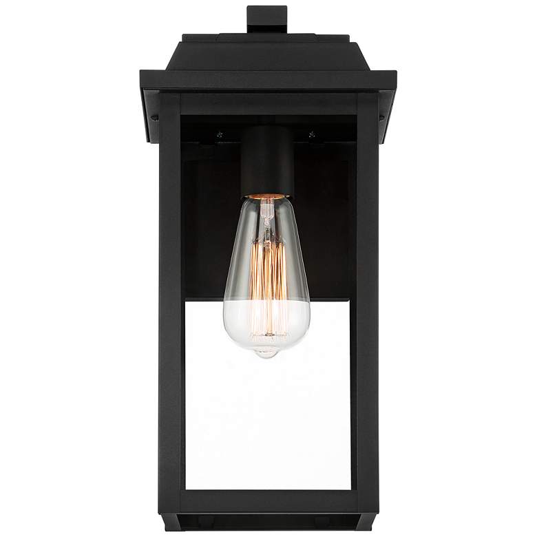 Image 4 Eastcrest 15 1/4" High Textured Black Steel Lantern Wall Sconce more views