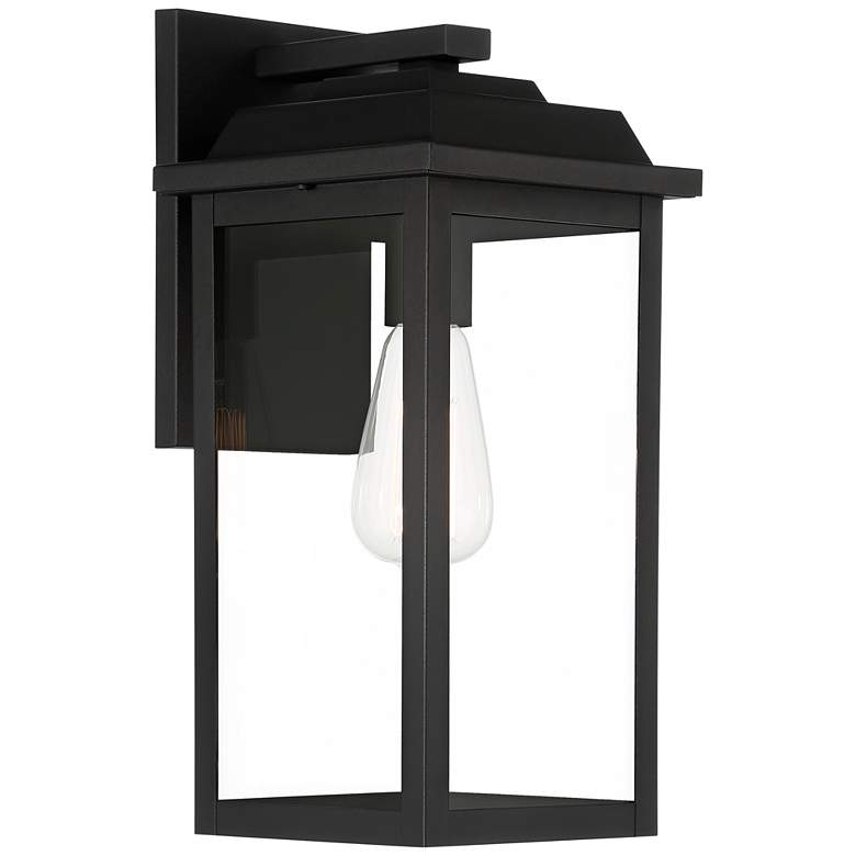 Image 5 Eastcrest 15 1/4 inch High Textured Black Steel Lantern Wall Sconce more views
