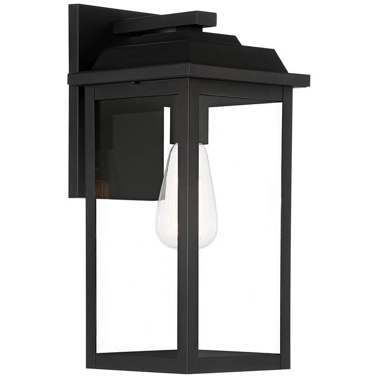 Image 5 Eastcrest 15 1/4" High Textured Black Steel Lantern Wall Sconce more views
