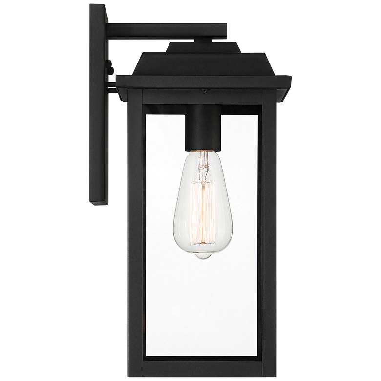 Image 6 Eastcrest 15 1/4" High Textured Black Steel Lantern Wall Sconce more views