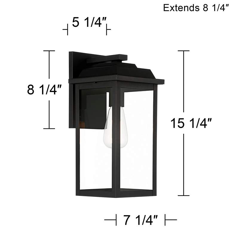 Image 7 Eastcrest 15 1/4 inch High Textured Black Steel Lantern Wall Sconce more views