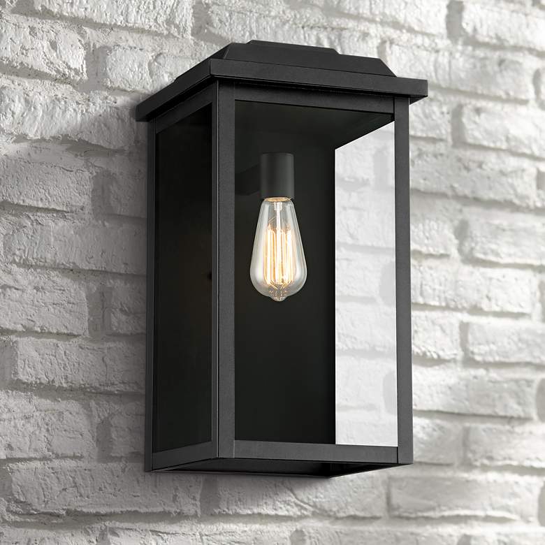 Image 1 Eastcrest 18 1/2 inch High Textured Black Finish Steel Outdoor Wall Light