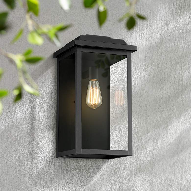 Image 1 Eastcrest 18 1/2" High Textured Black Finish Steel Outdoor Wall Light