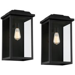 Eastcrest 18 1/2"H Textured Black Steel Outdoor Wall Light Set of 2