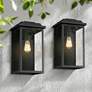 1_Eastcrest 18 1/2"H Textured Black Steel Outdoor Wall Light Set of 2