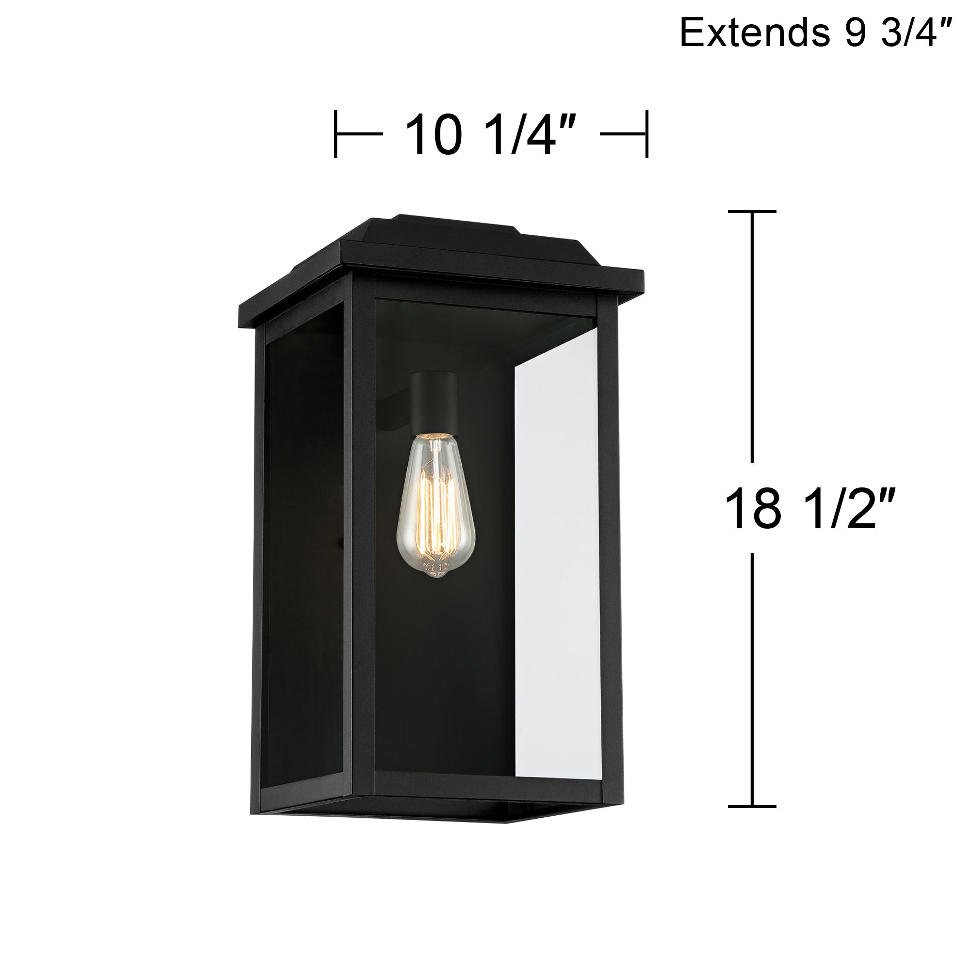 Eastcrest 18 1/2"H Textured Black Steel Outdoor Wall Light Set of 2