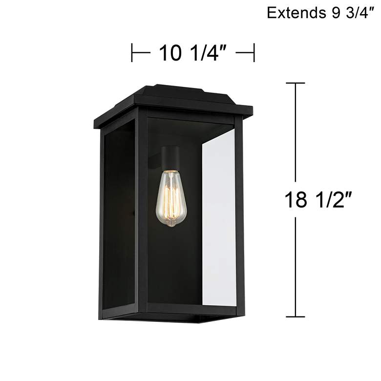Image 7 Eastcrest 18 1/2 inchH Textured Black Steel Outdoor Wall Light Set of 2 more views