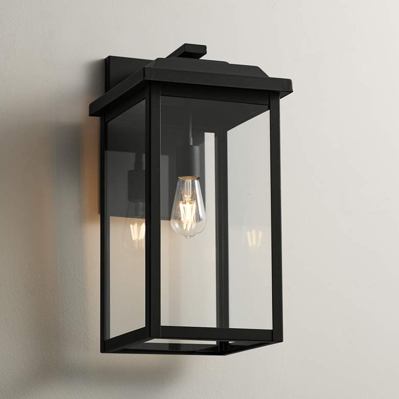 Image 1 Eastcrest 20 1/2" High Textured Black Finish Steel Wall Sconce