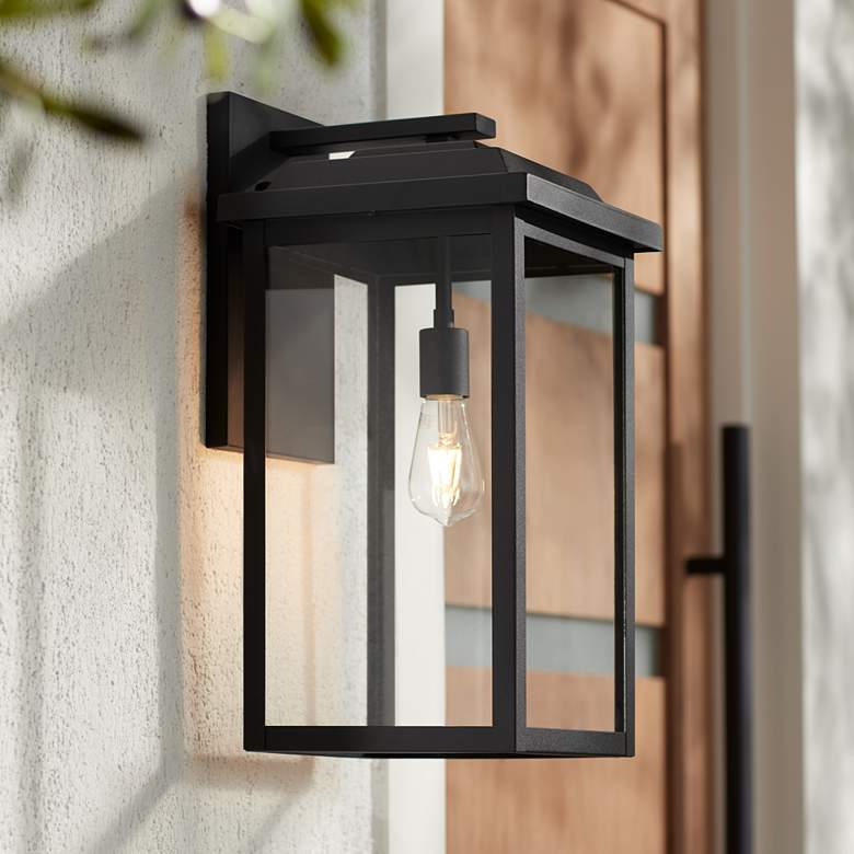Image 7 Eastcrest 20 1/2"H Textured Black Steel Outdoor Wall Light Set of 2 more views